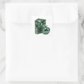 Stralend zilver abstract labelontwerp vierkante sticker (Tas)