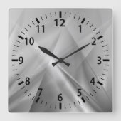 Stralend Zilver Modernistische Muur Klok (Voorkant)