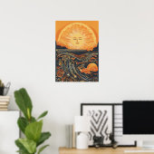 Stralend zonlicht zon illustratie poster (Thuiskantoor)