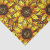 Stralend zonnebloem Glas in lood Tissuepapier (Detail)