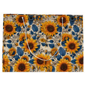 Stralend zonnebloempatroon groot cadeauzakje (Achterkant)