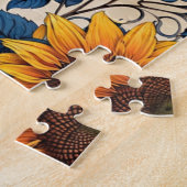 Stralend zonnebloempatroon legpuzzel (Zijkant)