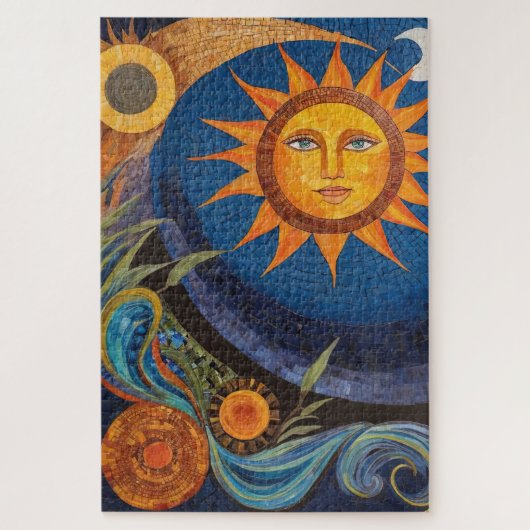 Stralend zonnemozaïek Levendig Celestial Legpuzzel (Verticaal)