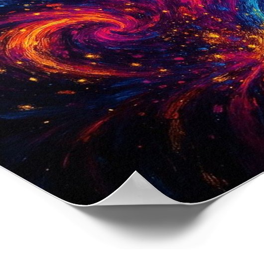 Stralende Abstracte dopaminegolven in levendige be Poster (Hoek)