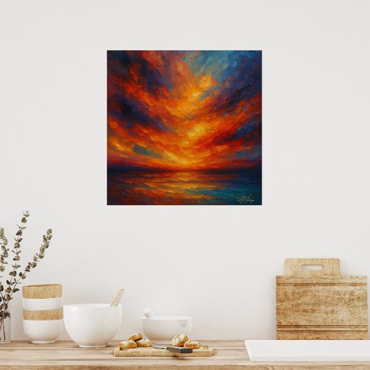 Stralende Abstracte Drift Poster (Keuken)