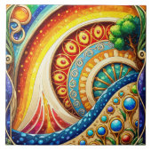 Stralende Abstracte kunst Tegeltje (Voorkant)