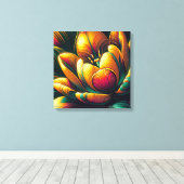 Stralende Abstracte tulpenbloei Canvas Afdruk (Insitu (Houten vloer))