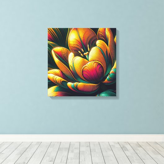 Stralende Abstracte tulpenbloei Canvas Afdruk (Insitu (Houten vloer))