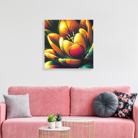 Stralende Abstracte tulpenbloei Canvas Afdruk (Insitu (Woonkamer))