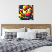 Stralende Abstracte tulpenbloei Canvas Afdruk (Insitu (Slaapkamer))