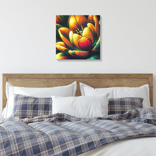 Stralende Abstracte tulpenbloei Canvas Afdruk (Insitu (Slaapkamer))