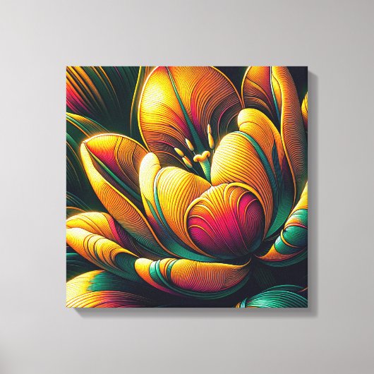 Stralende Abstracte tulpenbloei Canvas Afdruk (Voorkant)