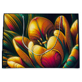 Stralende Abstracte tulpenbloei Groot Cadeauzakje (Voorkant)
