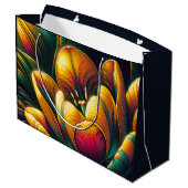 Stralende Abstracte tulpenbloei Groot Cadeauzakje (Achterkant Gekanteld)