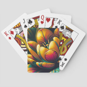 Stralende Abstracte tulpenbloei Pokerkaarten