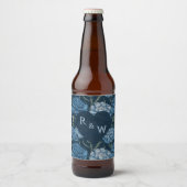 Stralende Anjer Bloem Retro Bruiloft Bier Etiket (Voorkant)