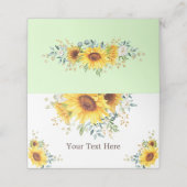 Stralende Aquarel Zonnebloemen Zomer Groen Plaatskaartje (Buitenkant ongevouwen)