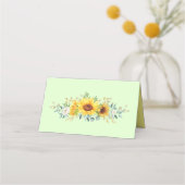 Stralende Aquarel Zonnebloemen Zomer Groen Plaatskaartje (Achterkant)