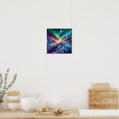 Stralende Aurora Kristalgolf Horizon Gloed Poster (Keuken)