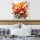 Stralende begonia bloei canvas afdruk (Insitu (Slaapkamer))