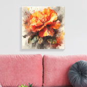 Stralende begonia bloei canvas afdruk (Insitu (Woonkamer))
