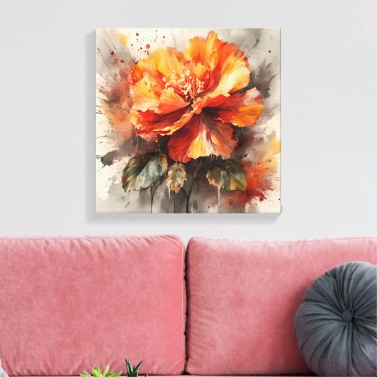 Stralende begonia bloei canvas afdruk (Insitu (Woonkamer))