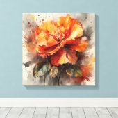 Stralende begonia bloei canvas afdruk (Insitu (Houten vloer))
