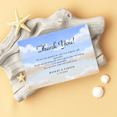 Stralende Blauwe Hemel Zomer Strand Wedding Bedankkaart