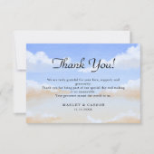 Stralende Blauwe Hemel Zomer Strand Wedding Bedankkaart (Voorkant)
