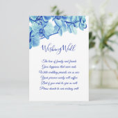 Stralende Blauwe Orchideeën Bruiloft Wishing Well Informatiekaartje (Staand voorkant)