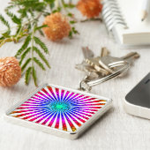 Stralende blauwe ster sleutelhanger (Zijkant)