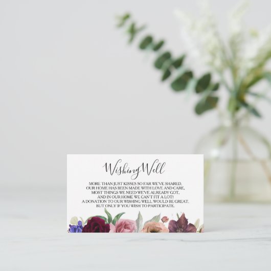 Stralende Bloei Bloemige Trouw Wensput Informatiekaartje (Staand voorkant)