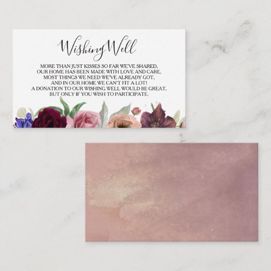 Stralende Bloei Bloemige Trouw Wensput Informatiekaartje (Voorkant / Achterkant)