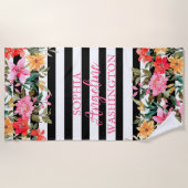 Stralende Bloei Bloemstuk Gepersonaliseerd Strandlaken (Voorkant)