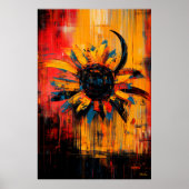 Stralende Bloei Hedendaagse Expressionistische Zon Poster (Voorkant)