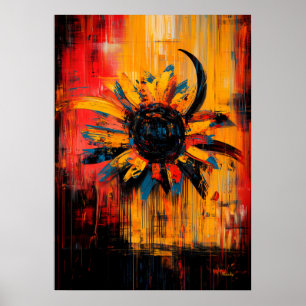 Stralende Bloei Huidige Expressionistische Zonnebl Poster