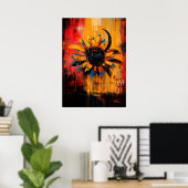 Stralende Bloei Huidige Expressionistische Zonnebl Poster (Thuiskantoor)