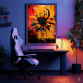Stralende Bloei Huidige Expressionistische Zonnebl Poster