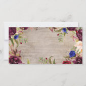 Stralende bloei rustiek land bruiloft bedankkaart (Achterkant)