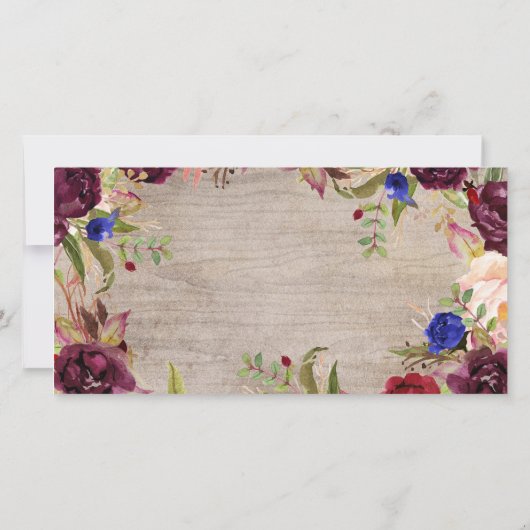 Stralende bloei rustiek land bruiloft bedankkaart (Achterkant)