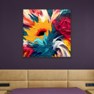 Stralende bloei – Stout abstracte bloemexpressie Poster
