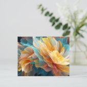 Stralende bloei van etherische bloemblaadjes in he briefkaart (Staand voorkant)