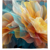 Stralende bloei van etherische bloemblaadjes in he douchegordijn (Voorkant)