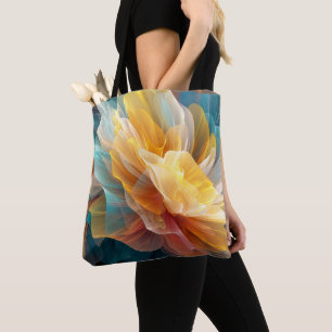 Stralende bloei van etherische bloemblaadjes in he tote bag