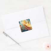 Stralende bloei van etherische bloemblaadjes in he vierkante sticker (Envelop)