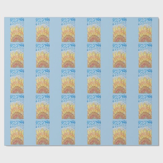 Stralende Bloei Zonnebloem Cadeaupapier (Vlak)