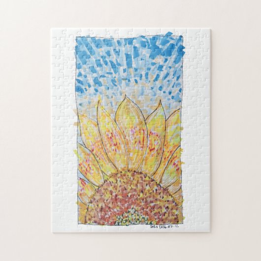 Stralende Bloei Zonnebloem Legpuzzel (Verticaal)