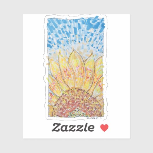 Stralende Bloei Zonnebloem Sticker (Vel)