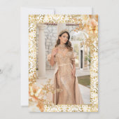 Stralende Bloem Bloemen Prinses Foto Quinceanera Kaart (Achterkant)