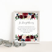 Stralende Bloem Bruiloft Herdenking Bord Poster